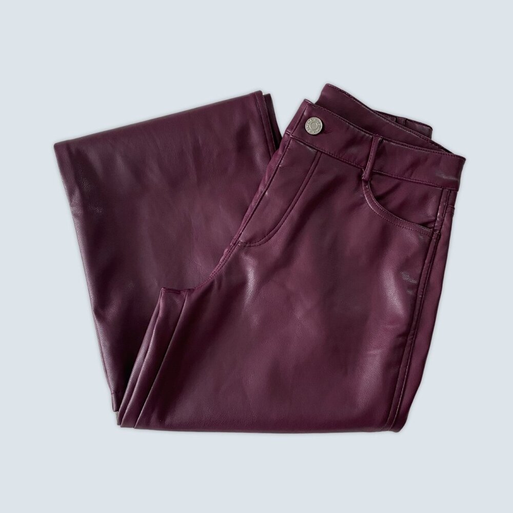 NEW Garage Brooke Faux Leather Straight Pants Sz XS